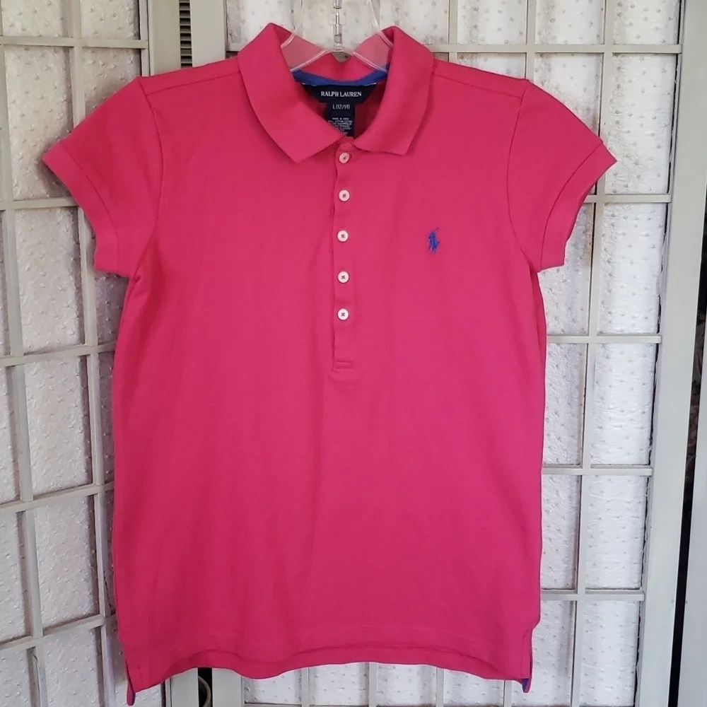 Ralph lauren hot pink girls polo new size 12/14
